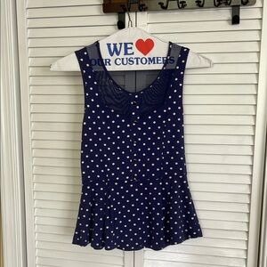 Pins & Needles Navy Polka Dot Sleeveless Top